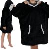 WIELKA BLUZA-KOC XXL OVERSIZE W CZARNYM KOLORZE