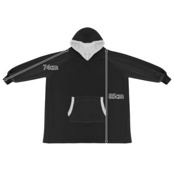 WIELKA BLUZA-KOC XXL OVERSIZE W CZARNYM KOLORZE