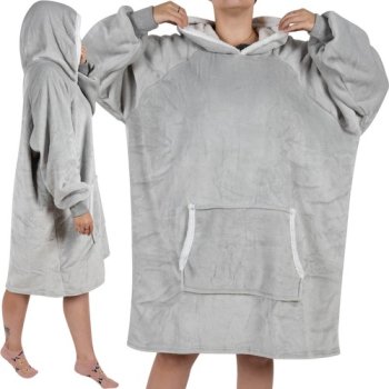 WIELKA BLUZA-KOC XXL OVERSIZE W SZARYM KOLORZE