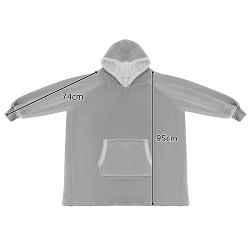 WIELKA BLUZA-KOC XXL OVERSIZE W SZARYM KOLORZE