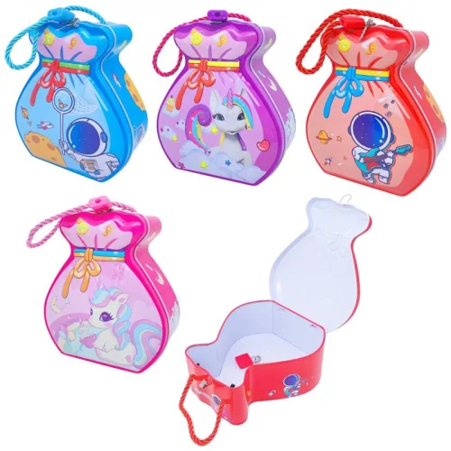 Metalowa Skarbonka Sakiewka z Kłódką – 4 Wzory