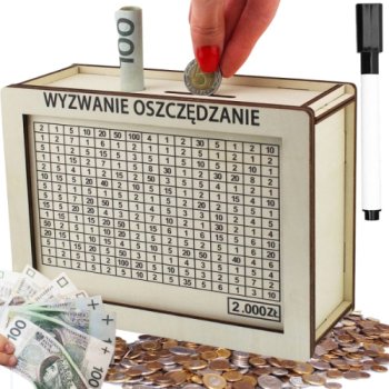 Skarbonka Wykreślanka Nauka Oszczędzania 2000 zł