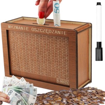 Skarbonka Wykreślanka Nauka Oszczędzania 5000 ZŁ
