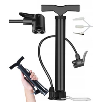 POMPKA ROWEROWA NOŻNA RĘCZNA Z WĘŻYKIEM SAMOCHODOW