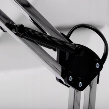 METALOWA LAMPKA BIURKOWA SREBRNA CHROM