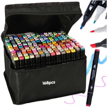 MARKERY DWUSTRONNE ALKOHOLOWE 168 SZTUK W ETUI