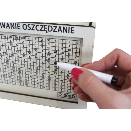 Skarbonka Wykreślanka Nauka Oszczędzania 2000 zł