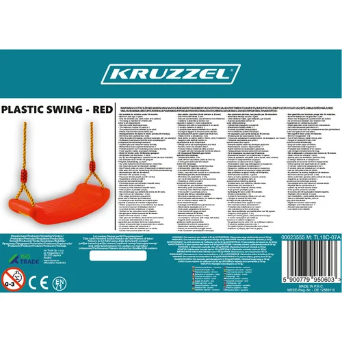 Huśtawka plastikowa - czerwona 23555