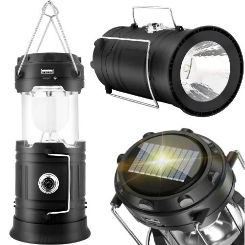 Lampka Solarna Turystyczna Składana Kempingowa