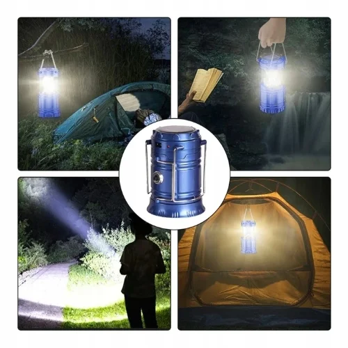 Lampka Solarna Turystyczna Składana Kempingowa