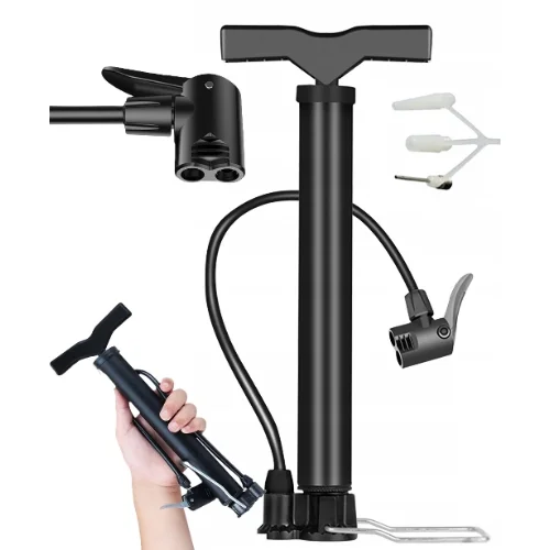 POMPKA ROWEROWA NOŻNA RĘCZNA Z WĘŻYKIEM SAMOCHODOW