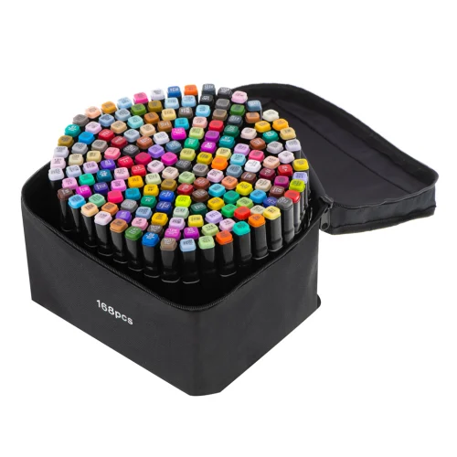 MARKERY DWUSTRONNE ALKOHOLOWE 168 SZTUK W ETUI