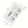 Listwa Zasilająca 8w1 z USB-C | 3 Gniazda,  Biały