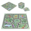 Duża Mata Piankowa Puzzle Miasto 21el 90x90cm