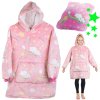 Bluza Koc Oversize dla Dzieci  Świecąca  Różowa
