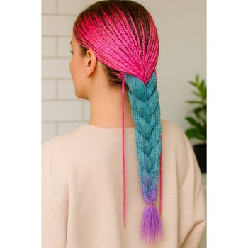 Włosy syntetyczne warkoczyki ombre róż/ni/f