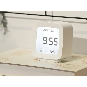 Zegar budzik LCD z temperaturą i wilgotnością
