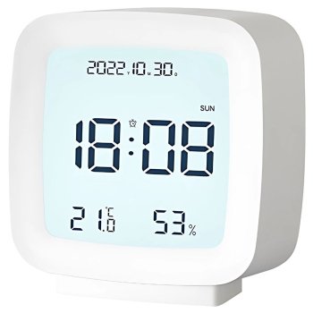 Zegar budzik LCD z temperaturą i wilgotnością
