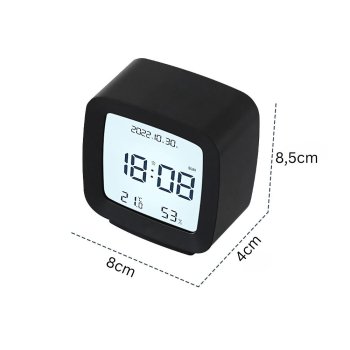 Zegar budzik LCD z temperaturą i wilgotnością