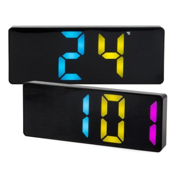 Cyfrowy zegar budzik LED z termometrem