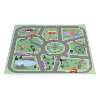 Duża Mata Piankowa Puzzle Miasto 21el 90x90cm