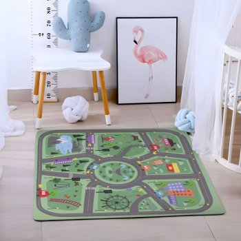 Duża Mata Piankowa Puzzle Miasto 21el 90x90cm