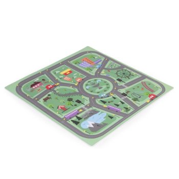 Duża Mata Piankowa Puzzle Miasto 21el 90x90cm