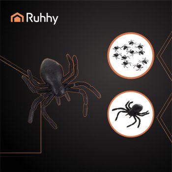 Dekoracyjne Pająki Plastikowe Ruhhy (Zestaw 10 szt