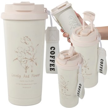 Kubek Termiczny ze Słomką 530ml