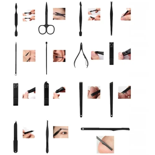 Zestaw do Manicure i Pedicure 17w1 z Etui