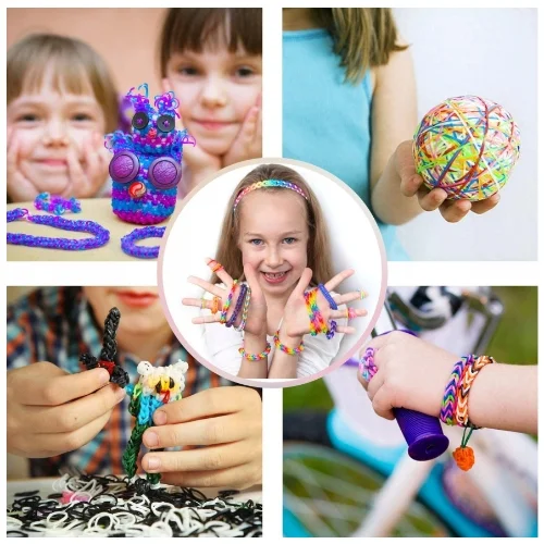 Zestaw Kolorowych Gumek do Tworzenia Bransoletek