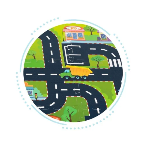 Mata Piankowa dla Dzieci Puzzle Miasto Ulice 12el