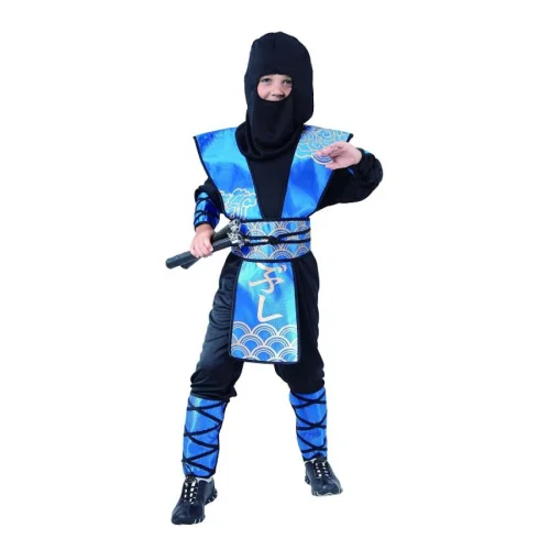 Strój dla Dzieci Niebieski Ninja z Pancerzem 130cm
