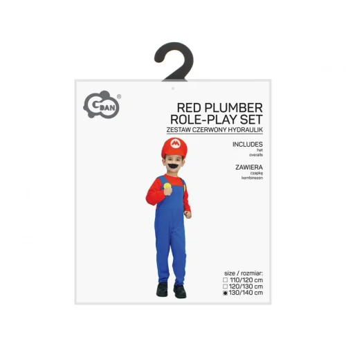 Strój dla Dzieci Czerwony Hydraulik z Gry