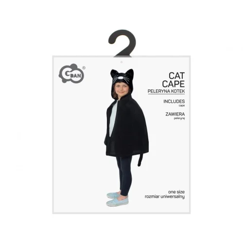 Pelerynka Strój dla Dzieci Kotek | Czarna