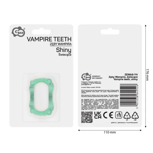 Zęby Wampira Świecące w Ciemności Kły | Uniwersaln