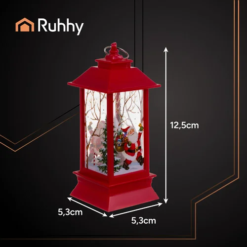 Świąteczna Latarenka LED ze Świeczką (Czerwona )