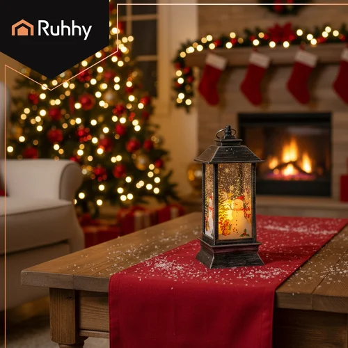 Świąteczna Latarenka LED ze Świeczką (Srebrna )