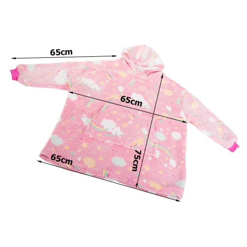 Bluza Koc Oversize dla Dzieci  Świecąca  Różowa