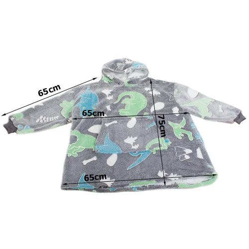 Bluza Koc Oversize dla Dzieci  Świecąca Szara