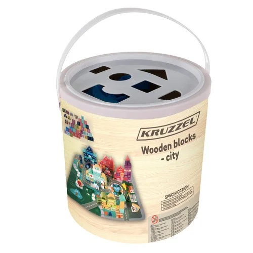 ZAB. KLOCKI DREWNIANE MIASTO 100 SZT