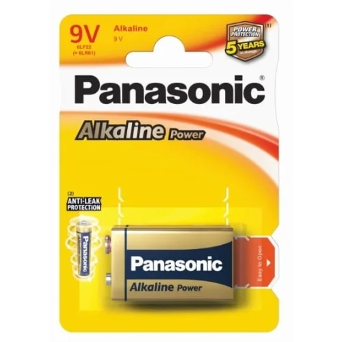 1 x Panasonic Alkaline Power 6LR61 / 9V (blister)