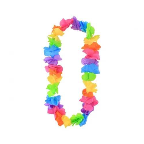 Naszyjnik hawajski satynowy, pastelowy wielokoloro