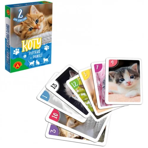 Karty Piotruś i Pamięć (Memory) - Motyw Koty